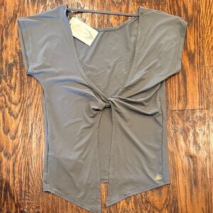 NWT Joyfolie Charcoal Twist Back Blouse
